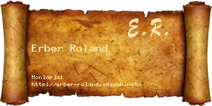 Erber Roland névjegykártya